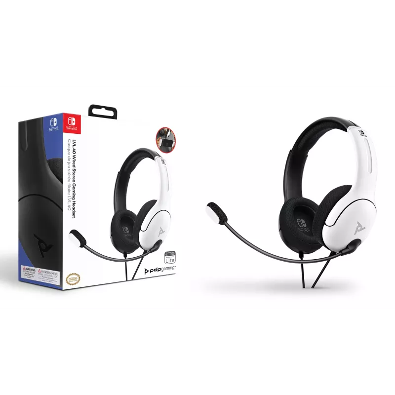 PDP LVL40 Headset Wired Head-band Gaming Black, White