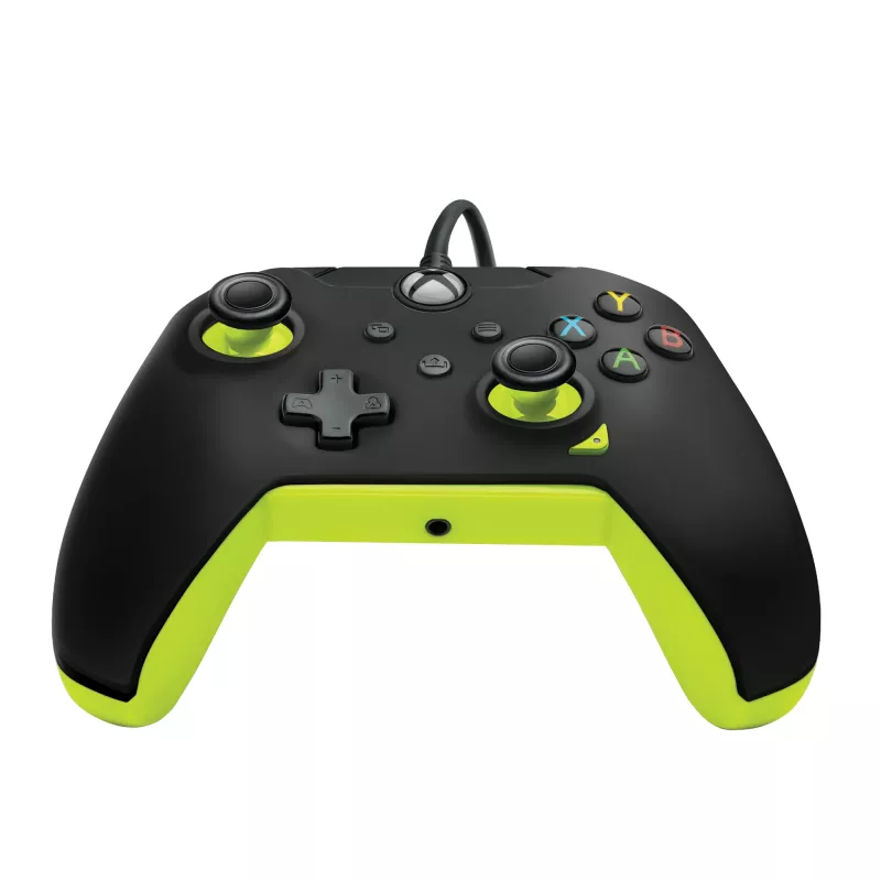 Wired PDP gamepad Electric Black for Xbox Series X|S, Xbox One and Windows — USB-C, 2.43 m cable, D-pad, Menu/Share/View buttons
