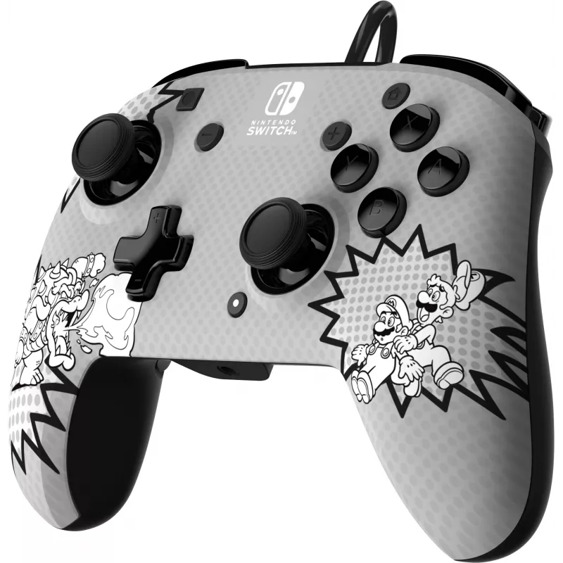 PDP REMATCH: Comic Attack Black, Grey, White USB Gamepad Analogue / Digital Nintendo Switch, Nintendo Switch OLED