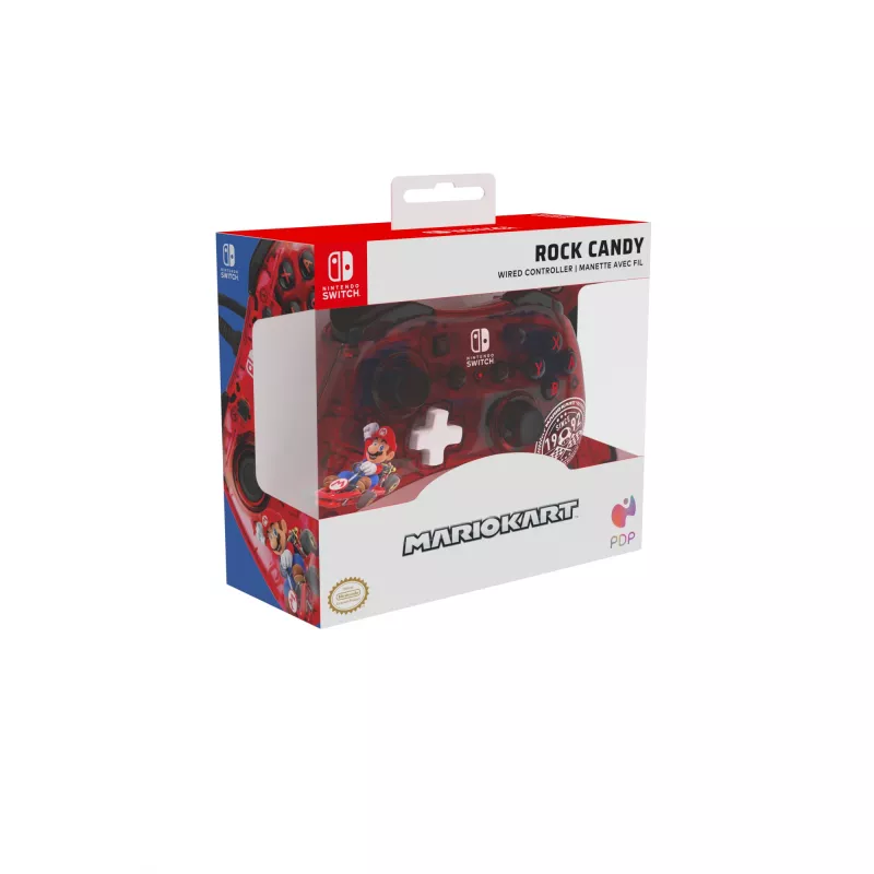 PDP Rock Candy: Mario Punch Red, Translucent USB Gamepad Analogue / Digital Nintendo Switch, Nintendo Switch Lite, Nintendo Switch OLED