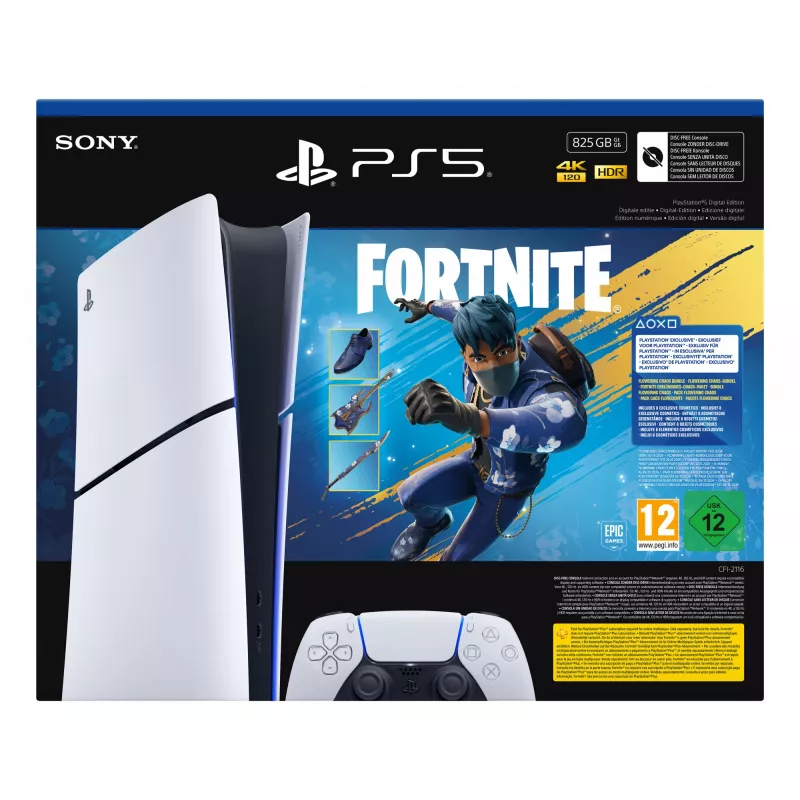 Sony PlayStation 5 (model group - Slim) Digital Edition, Fortnite Flowering Chaos Bundle