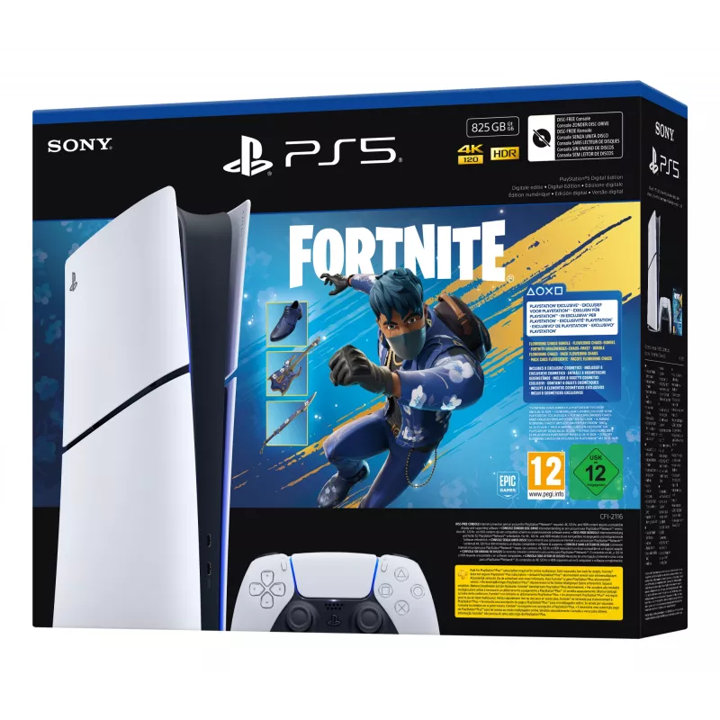 Sony PlayStation 5 (model group - Slim) Digital Edition, Fortnite Flowering Chaos Bundle