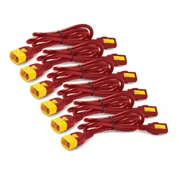 APC Power Cord Kit (6 ea), Locking, C13 to C14, 1.8m, Red