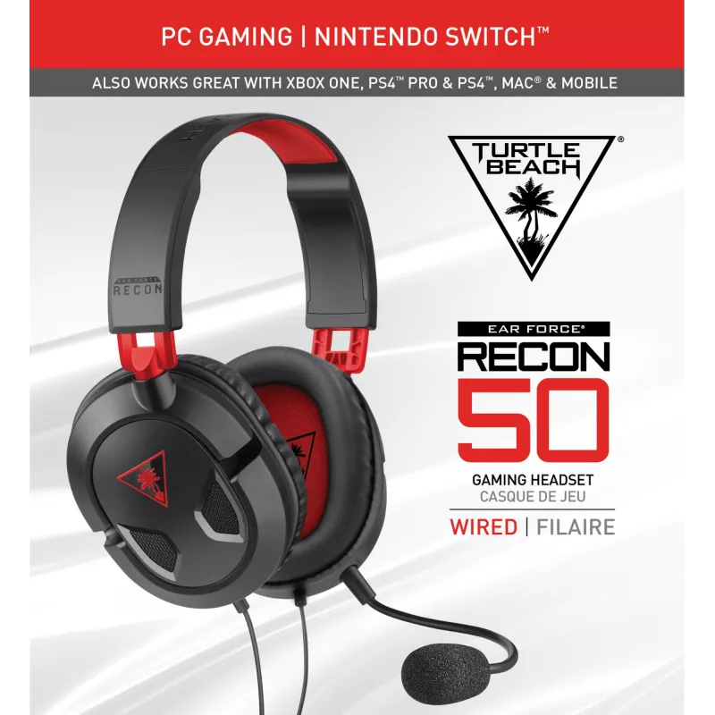Turtle Beach Recon 50 Headset Wired Gaming Headset - PC, Xbox Series X or S, Xbox One, PS5 and PS4