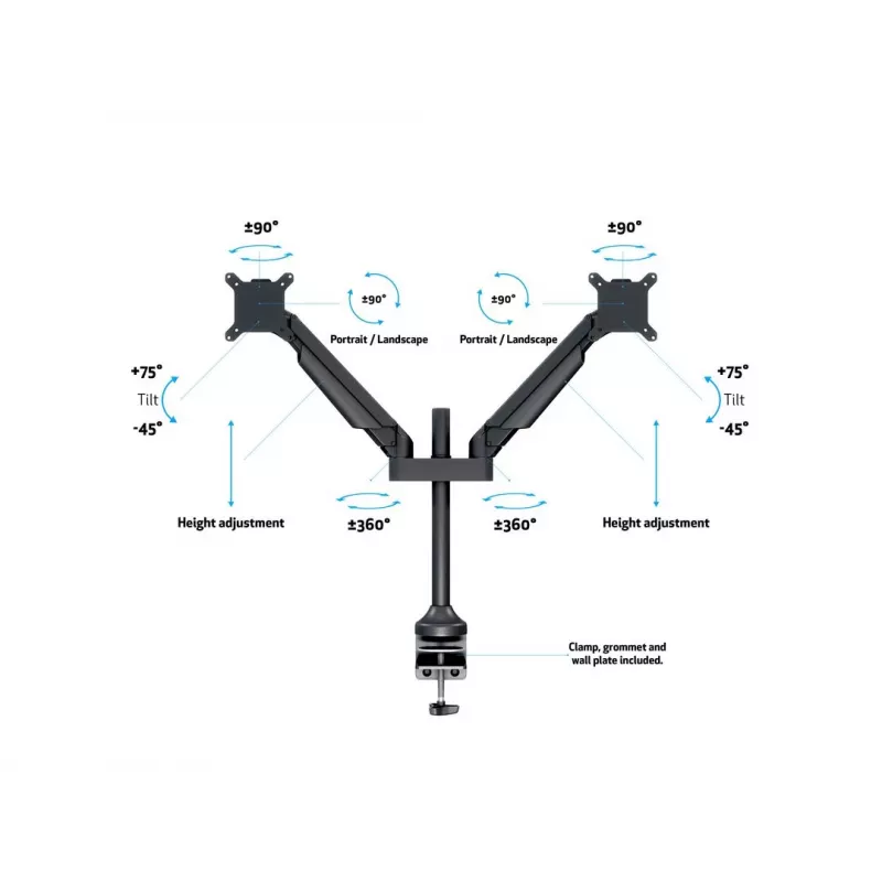 Multibrackets M VESA Gas Lift Arm Dual Black