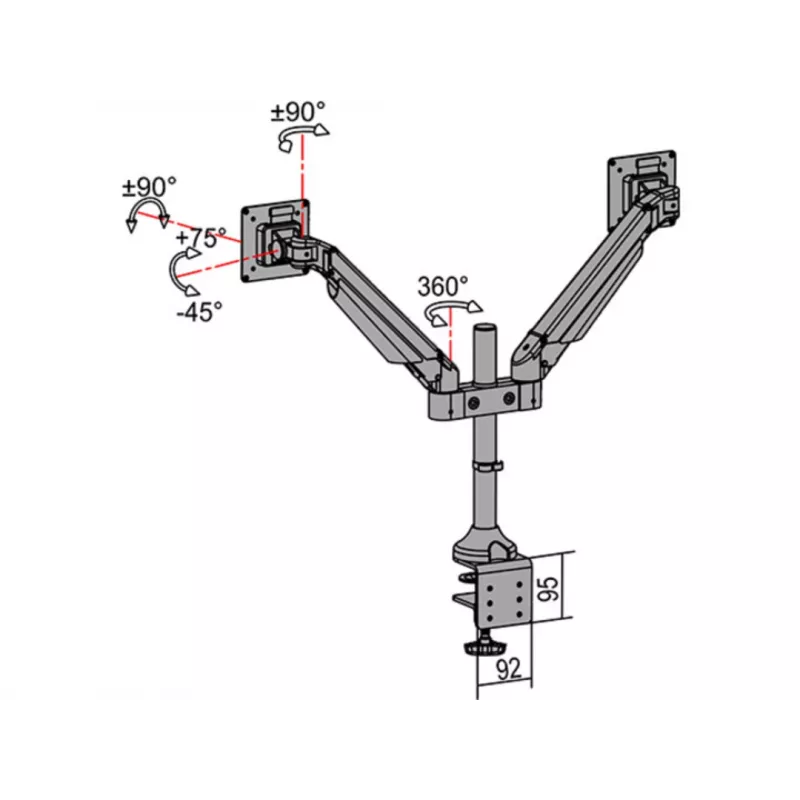 Multibrackets M VESA Gas Lift Arm Dual Black