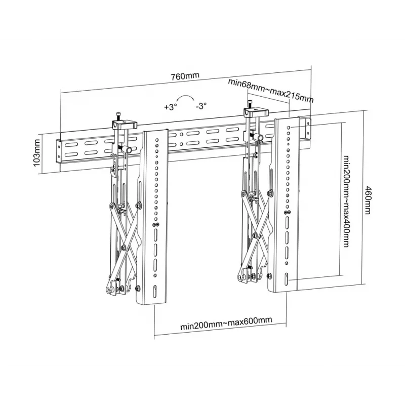 Video Wall Mount Multibrackets M Public Push 40-70 inch Black