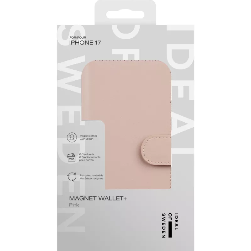 iDeal of Sweden Magnet Wallet+ iPhone 17 Pink, Flip case, Apple, iPhone 17, 16 cm (6.3 inch), Pink