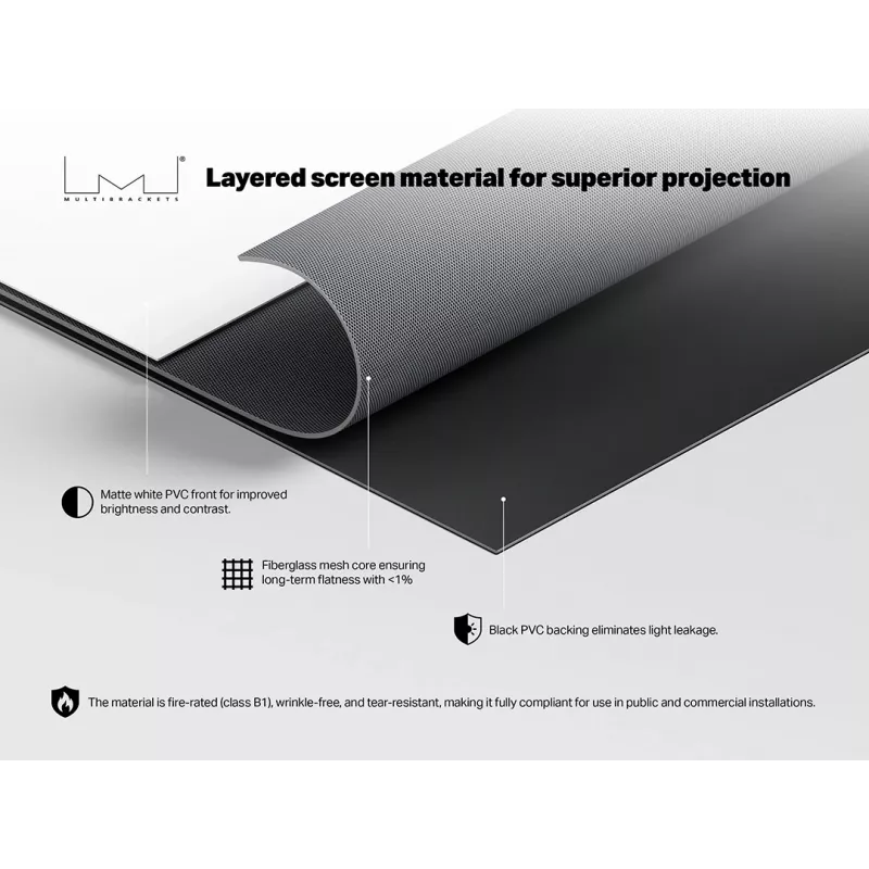 Motorized projection screen MULTIBRACKETS M 16:10 135 inch — matte white surface, viewable width 2.91 m, motorized drive
