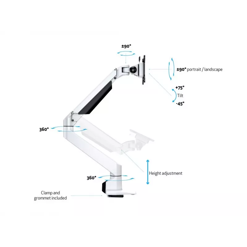 Multibrackets M VESA Gas Lift Arm Single White