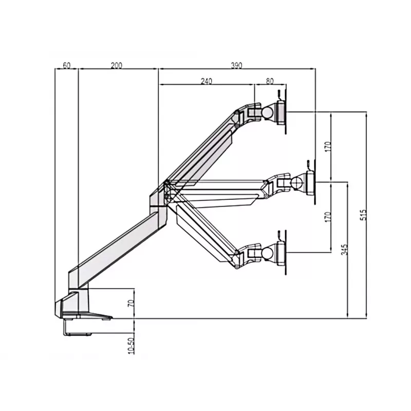 Multibrackets M VESA Gas Lift Arm Single Black