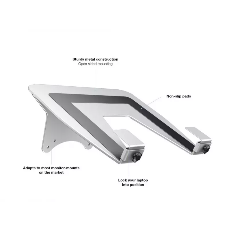 Multibrackets M Laptop Holder Gas Lift Arm Silver, Laptop stand, Silver, 100 x 100 mm, 500 g, 250 mm, 250 mm