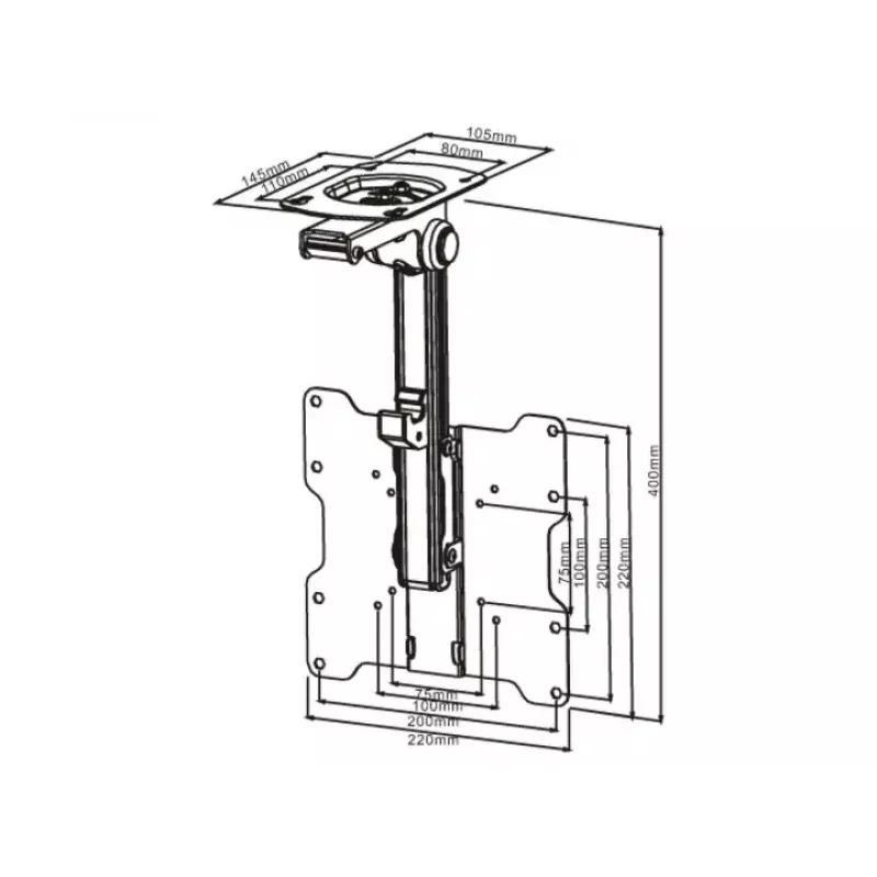 Mounting bracket Multibrackets M Vesa Flip Down Black