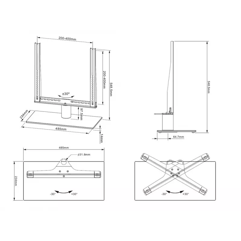 Table Stand Multibrackets M VESA Tablestand Turn Black Medium MAX 400x400