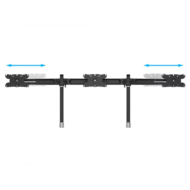 Triple monitor desktop mount expansion kit MULTIBRACKETS M VESA for 3 displays 24–32 inch up to 24 kg, aluminium/plastic, black