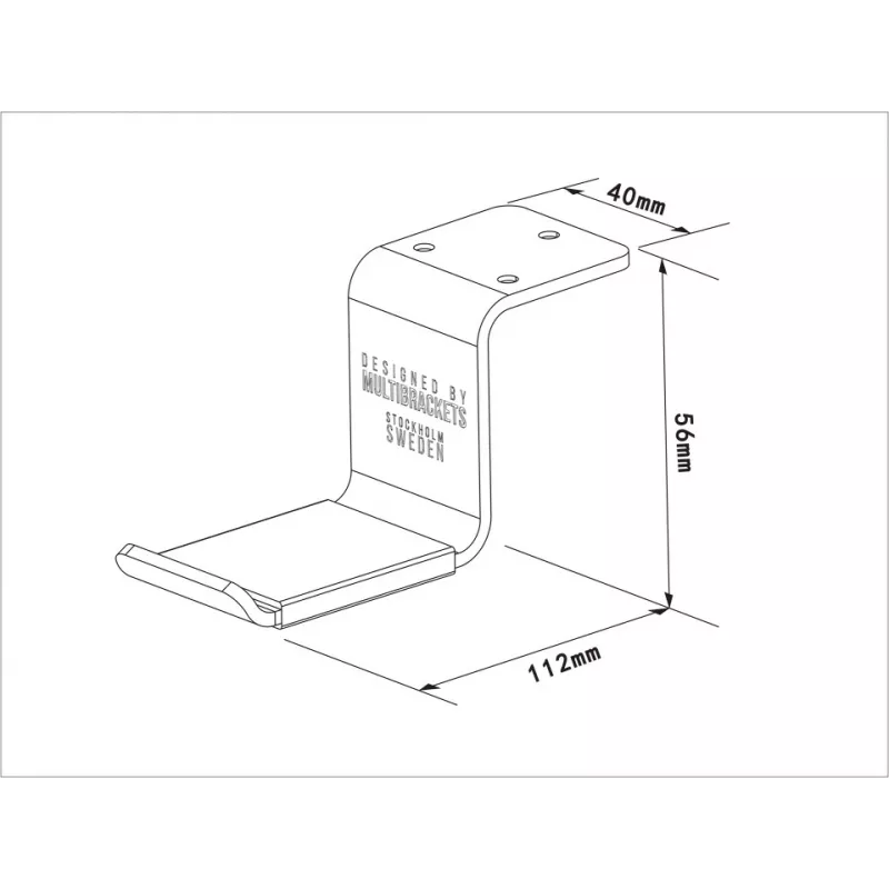 Multibrackets M Headset Holder Desk Silver, Headphone holder, Aluminium, 52 g, Silver