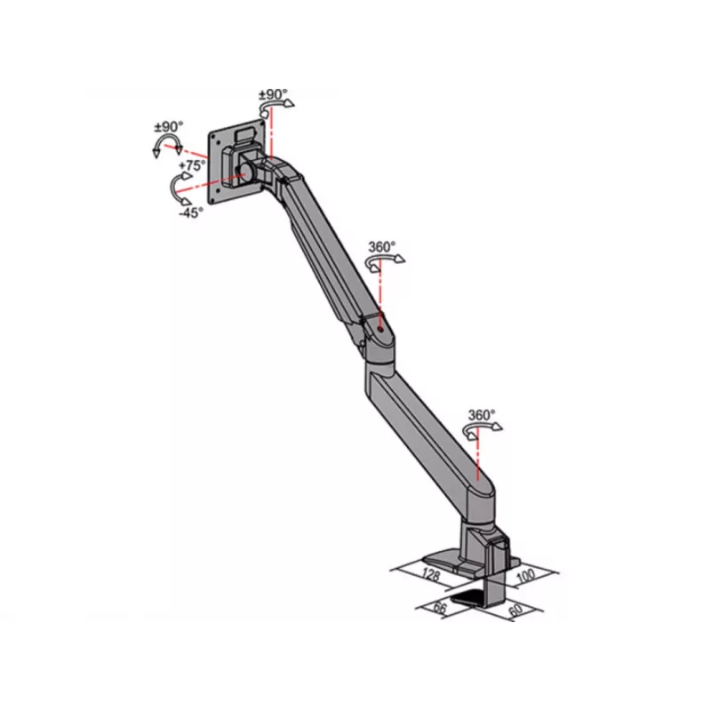 Multibrackets M VESA Gas Lift Arm Single Black HD