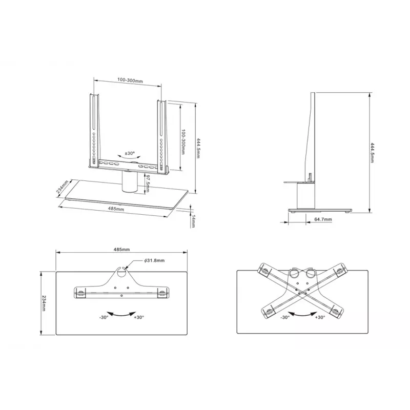 Multibrackets M VESA Tablestand Turn Small MAX 300x300 Black