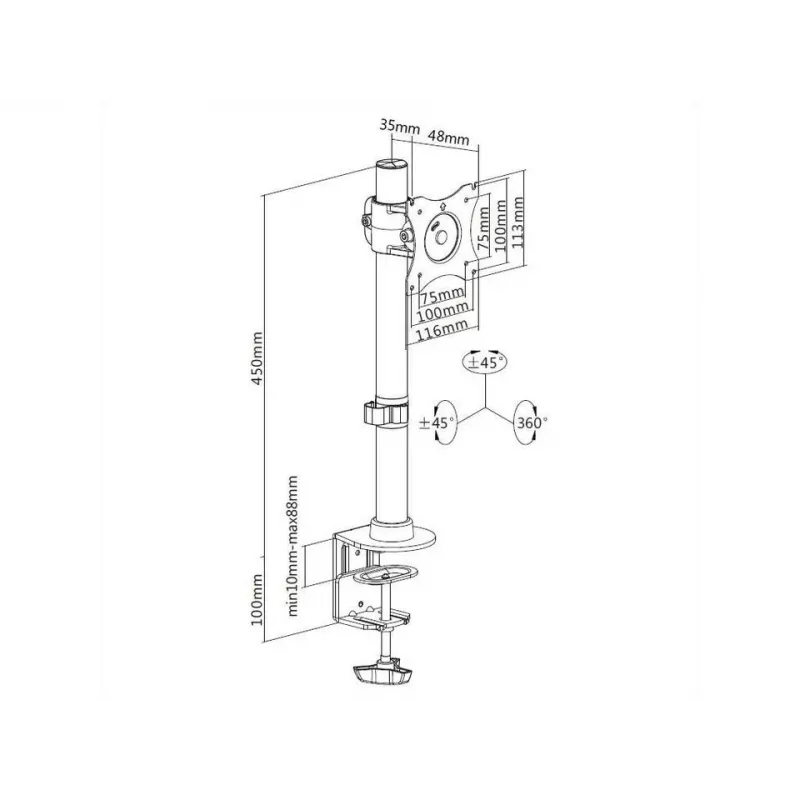 Desk Mount Multibrackets M Deskmount Basic Single