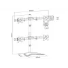 Multibrackets M Deskstand Basic Quad Freestanding Mount 32 kg 15-27 inch