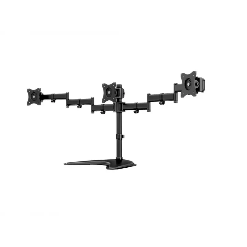 Monitor Desk Stand MULTIBRACKETS M Deskstand Basic Triple — 3-way, VESA 75x75–100x100, supports up to 24 kg, for 15 inch–27 inch screens, black