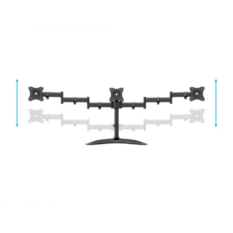 Monitor Desk Stand MULTIBRACKETS M Deskstand Basic Triple — 3-way, VESA 75x75–100x100, supports up to 24 kg, for 15 inch–27 inch screens, black