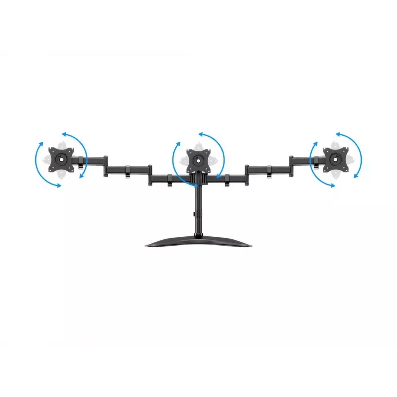Monitor Desk Stand MULTIBRACKETS M Deskstand Basic Triple — 3-way, VESA 75x75–100x100, supports up to 24 kg, for 15 inch–27 inch screens, black