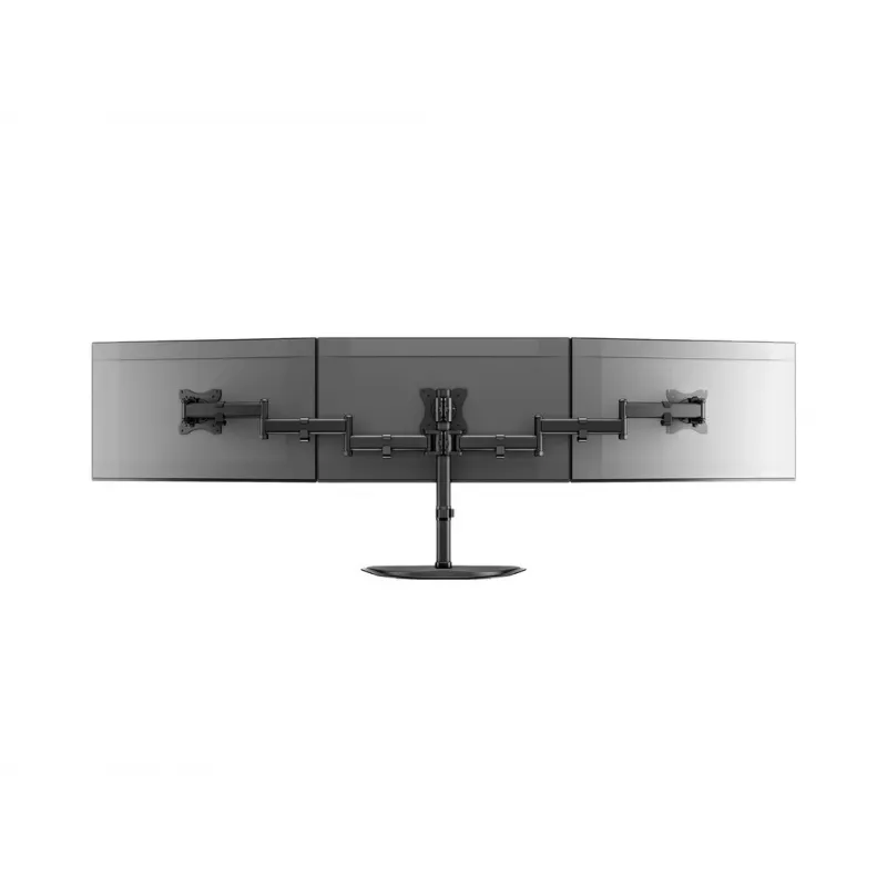 Monitor Desk Stand MULTIBRACKETS M Deskstand Basic Triple — 3-way, VESA 75x75–100x100, supports up to 24 kg, for 15 inch–27 inch screens, black