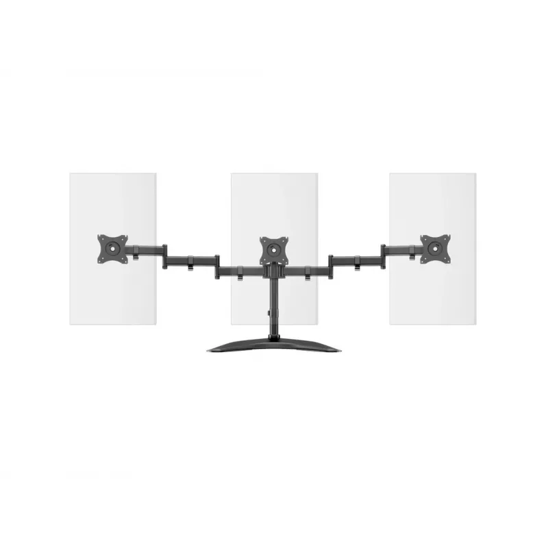 Monitor Desk Stand MULTIBRACKETS M Deskstand Basic Triple — 3-way, VESA 75x75–100x100, supports up to 24 kg, for 15 inch–27 inch screens, black