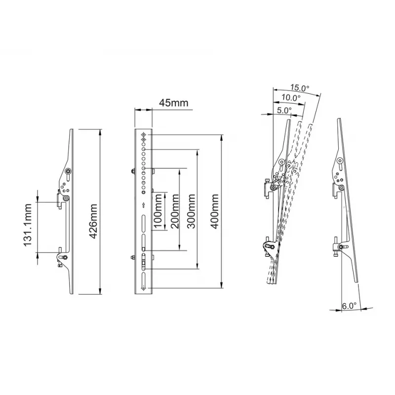 Flat panel mount arm MULTIBRACKETS M Pro Series Tilt Arms 400mm, black, aluminium/steel, 2 pcs