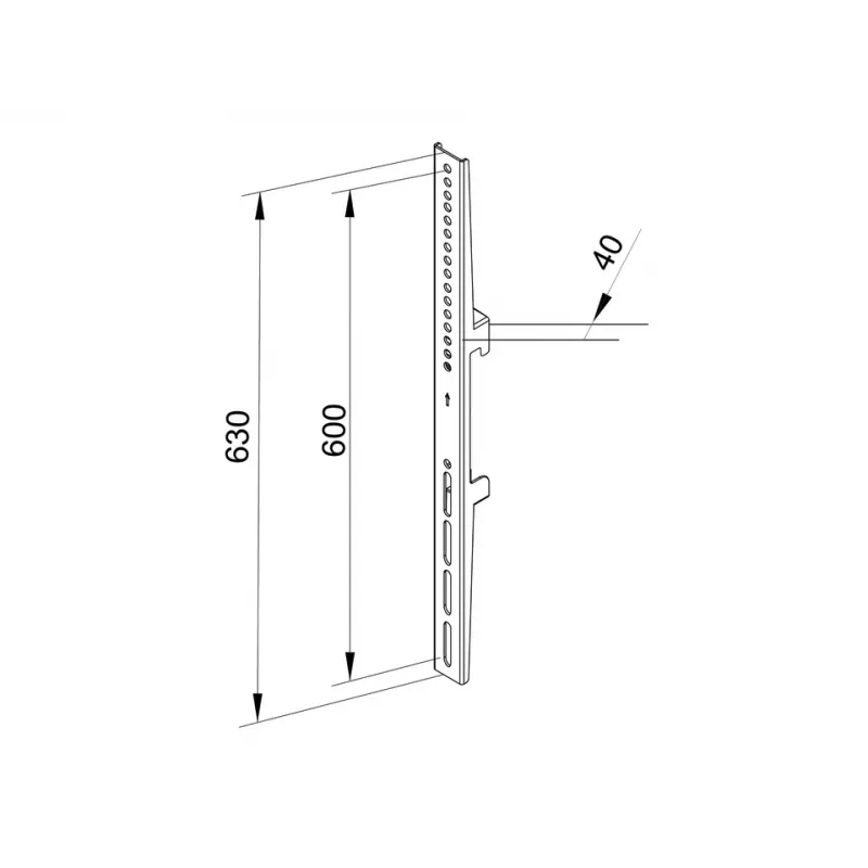 Flat panel mount arm Multibrackets M Pro Series Fixed Arms 600 mm, steel, black, pack of 2