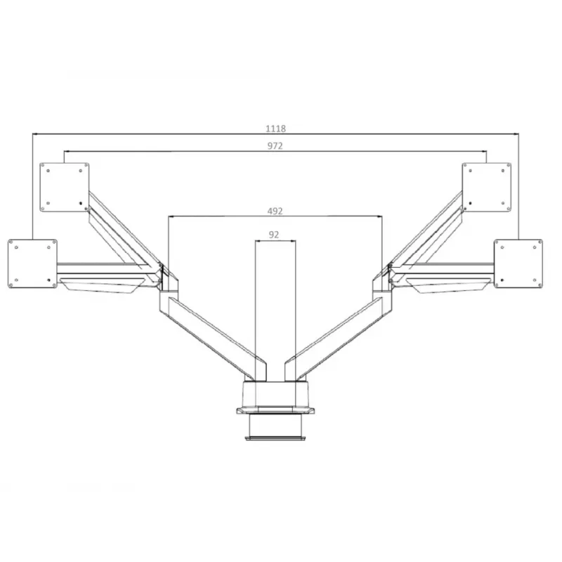 Multibrackets M VESA Gas Lift Arm Dual Side by Side Black Clamp 20 kg 15-32 inch