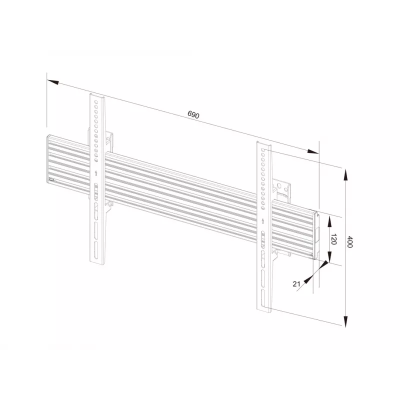 Multibrackets M Wallmount Pro MBW1U Fixed Black 50 kg 40-65 inch
