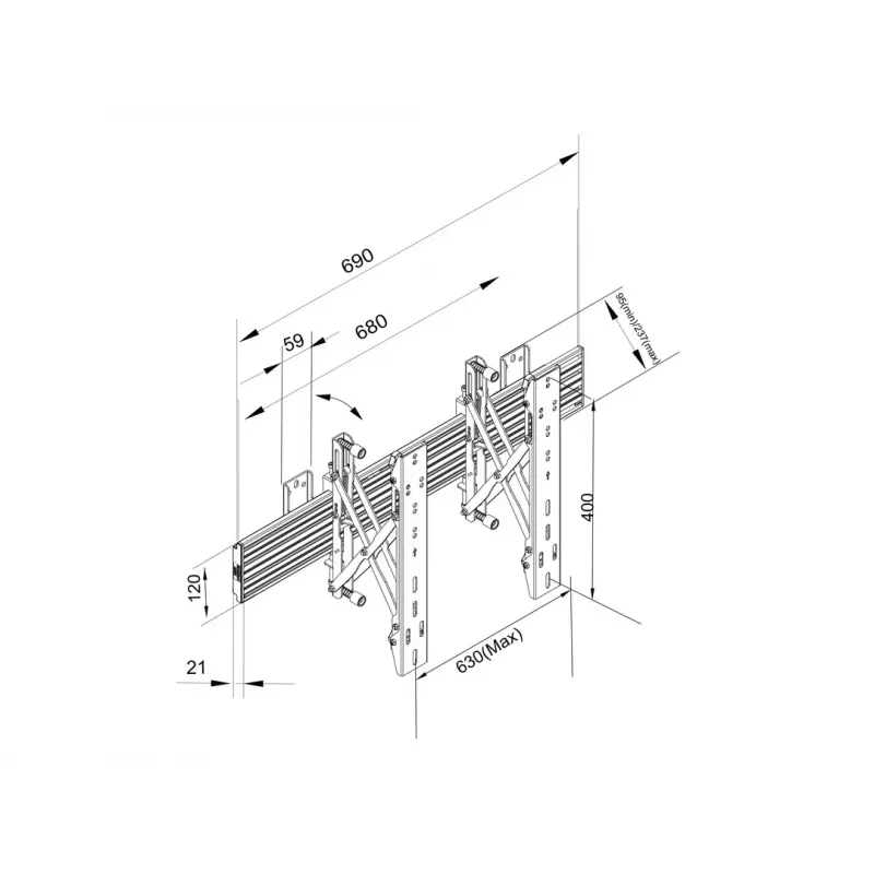 Wall Mount Multibrackets M Wallmount Pro MBW1U Black 30 kg 40-65 inch