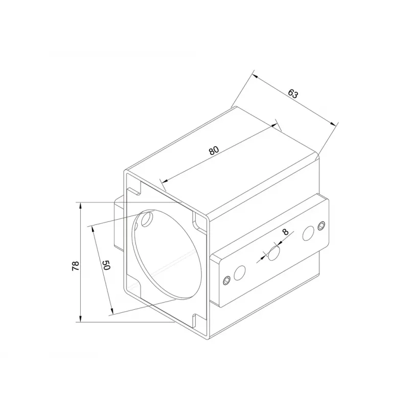 Pole Drill Fixture MULTIBRACKETS M Pro Series — steel housing, black, 76.5×78.2 mm, 1.5 kg