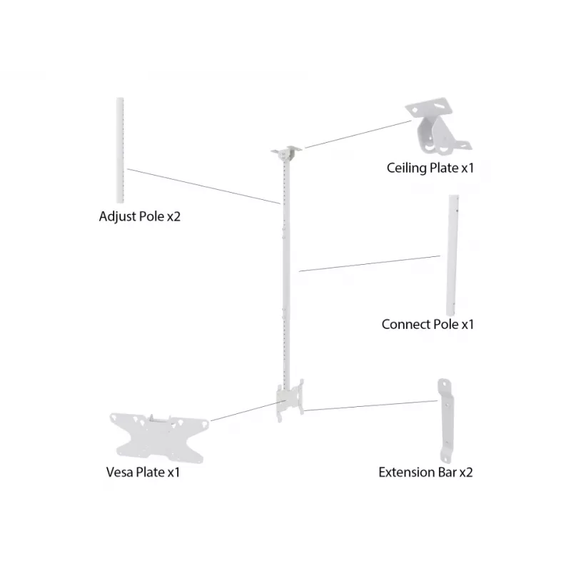 Ceiling Mount Multibrackets M Public Small Single White 1500 14 kg 10-32 inch