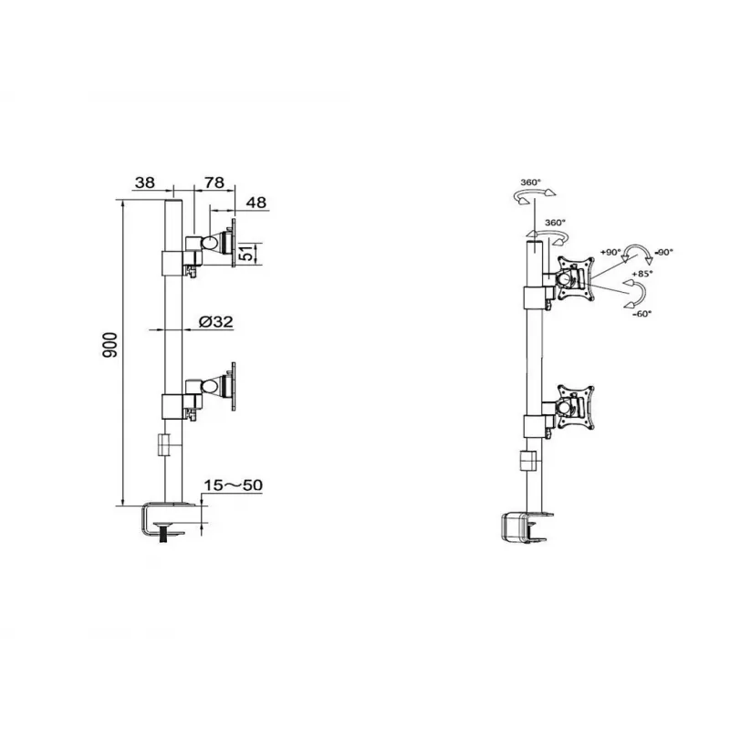 Multibrackets M VESA Deskmount Officeline Dual Vertical White