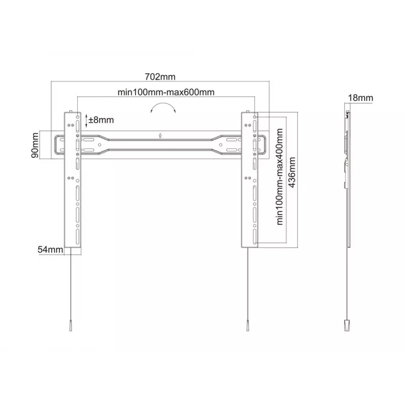 Multibrackets M VESA Wallmount Super Slim Fixed 600 MAX 35 kg 32-100 inch