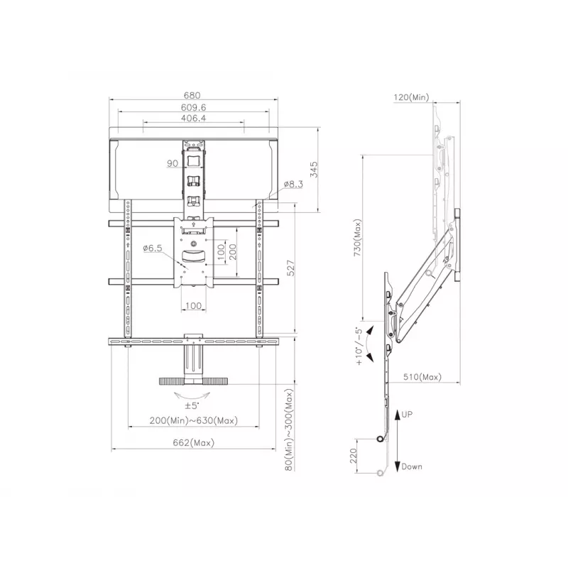Mount, Multibrackets, M Pull Down Full Motion Flexarm