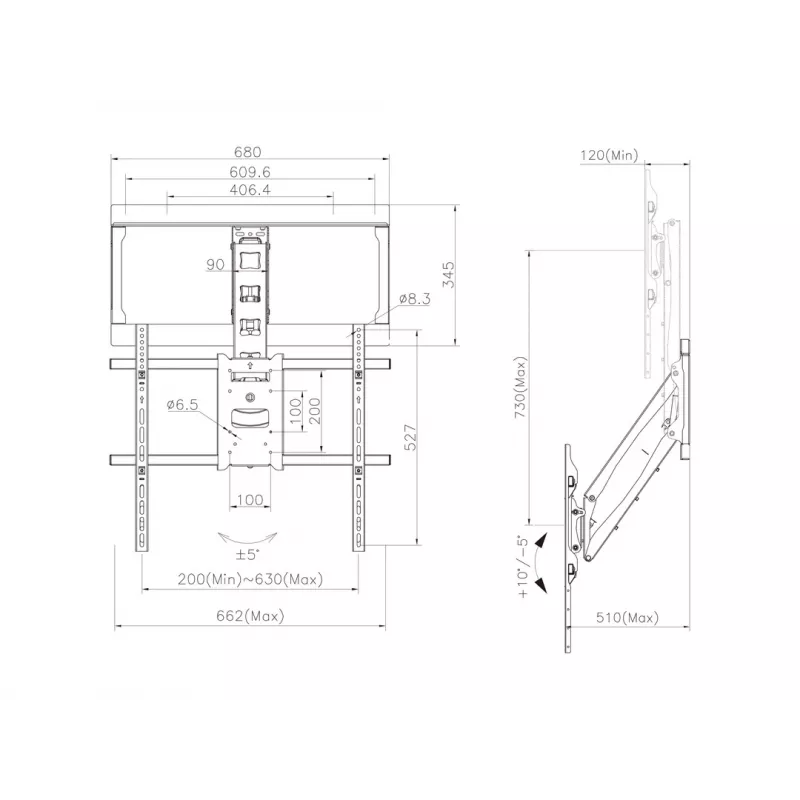 Mount, Multibrackets, M Pull Down Full Motion Flexarm