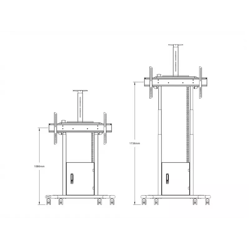 Multibrackets M Motorized Floorstand 120 kg Black incl cabinet & camerashelf