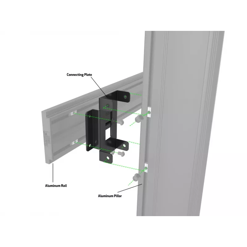 Device plate Multibrackets M Pro Series Connecting plate Black Steel 2.1 kg