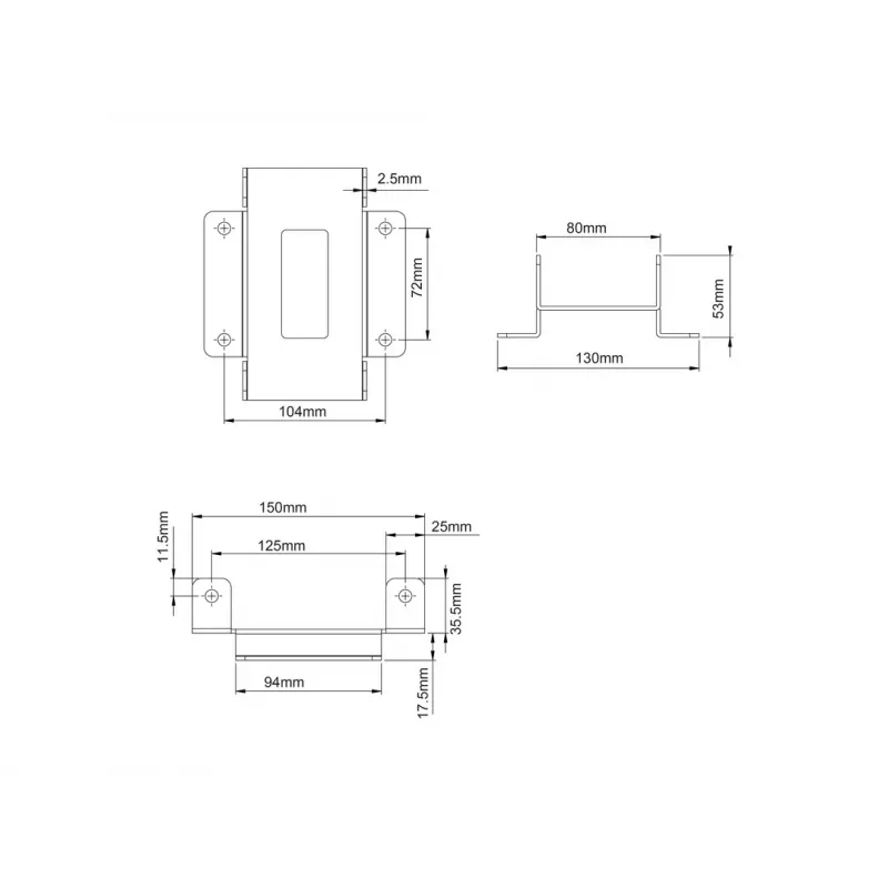 Device plate Multibrackets M Pro Series Connecting plate Black Steel 2.1 kg
