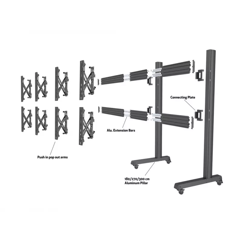 Device plate Multibrackets M Pro Series Connecting plate Black Steel 2.1 kg