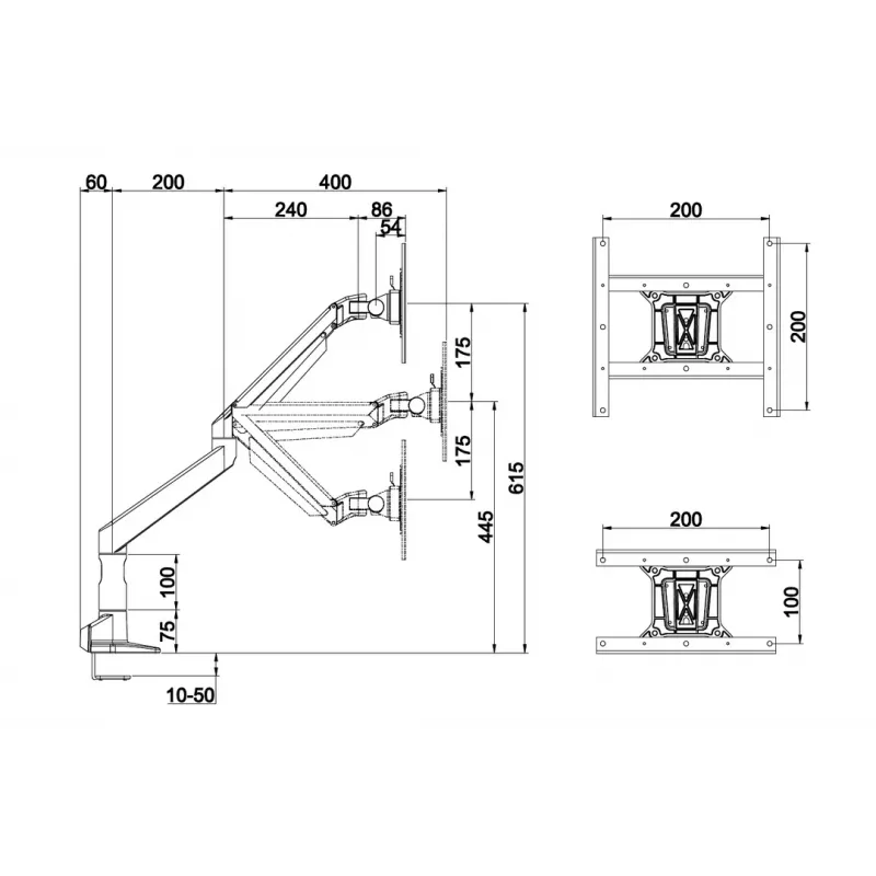 Multibrackets M VESA Gas Lift XL Single Black