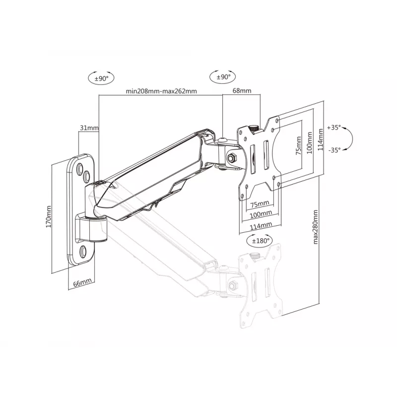 Multibrackets M Monitormount Wall Basic Single Black 8 kg 17-32 inch