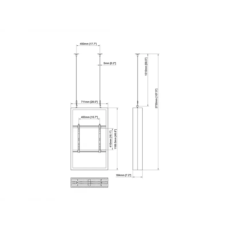 Multibrackets M Pro Series Enclosure 50 inch Wall Medium Black Steel Landscape/Portrait