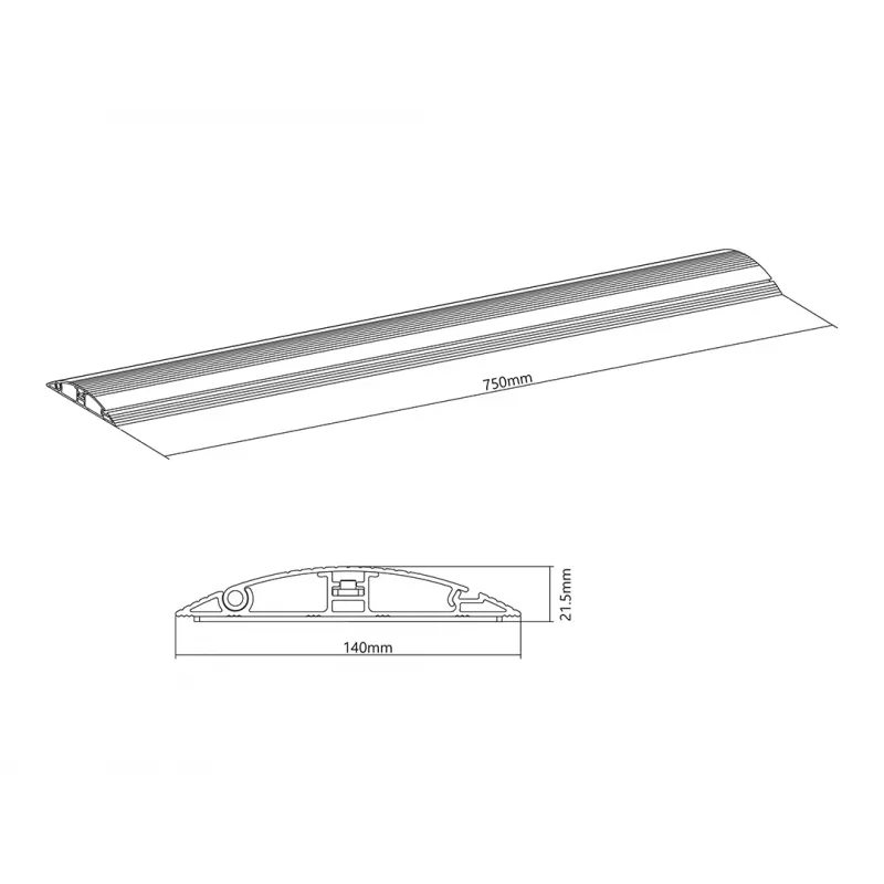 Multibrackets M Cable Cover Floor Aluminum - 139mm W - 750mm L