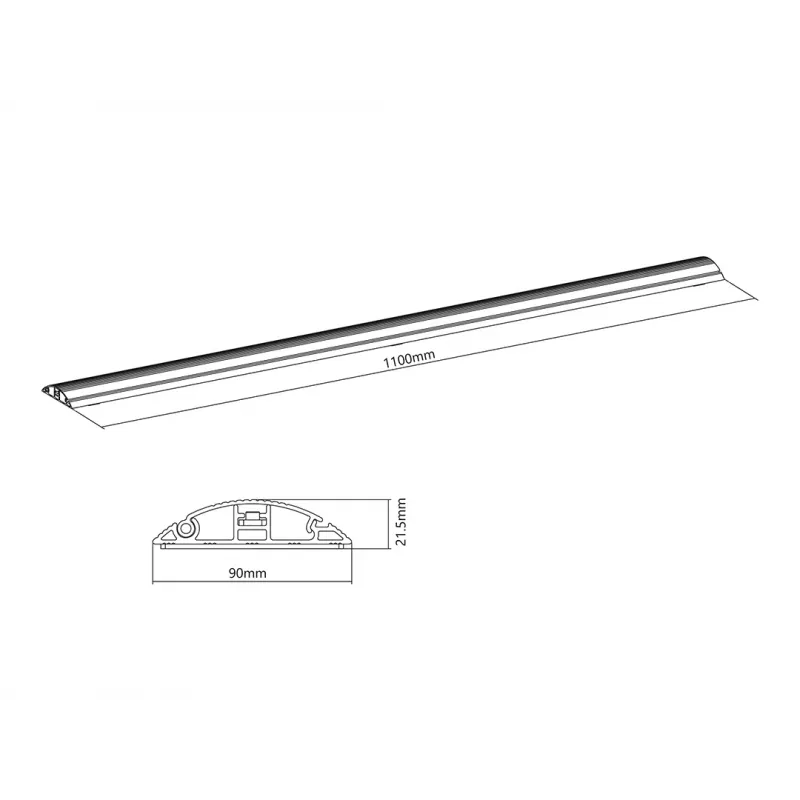 Multibrackets M Cable Cover Floor Aluminum - 139mm W - 1100mm L