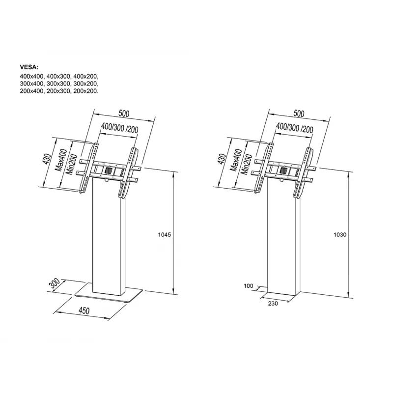 Multibrackets M Pro Series Kiosk Black 15-32 inch 20 kg 75x75-400x400